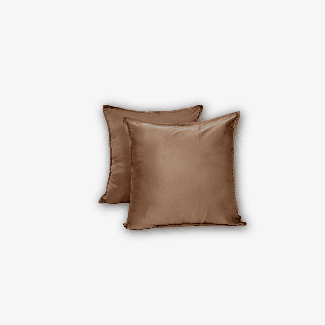 Italian Weave Cushion Covers- Set Of 2 - Caramel