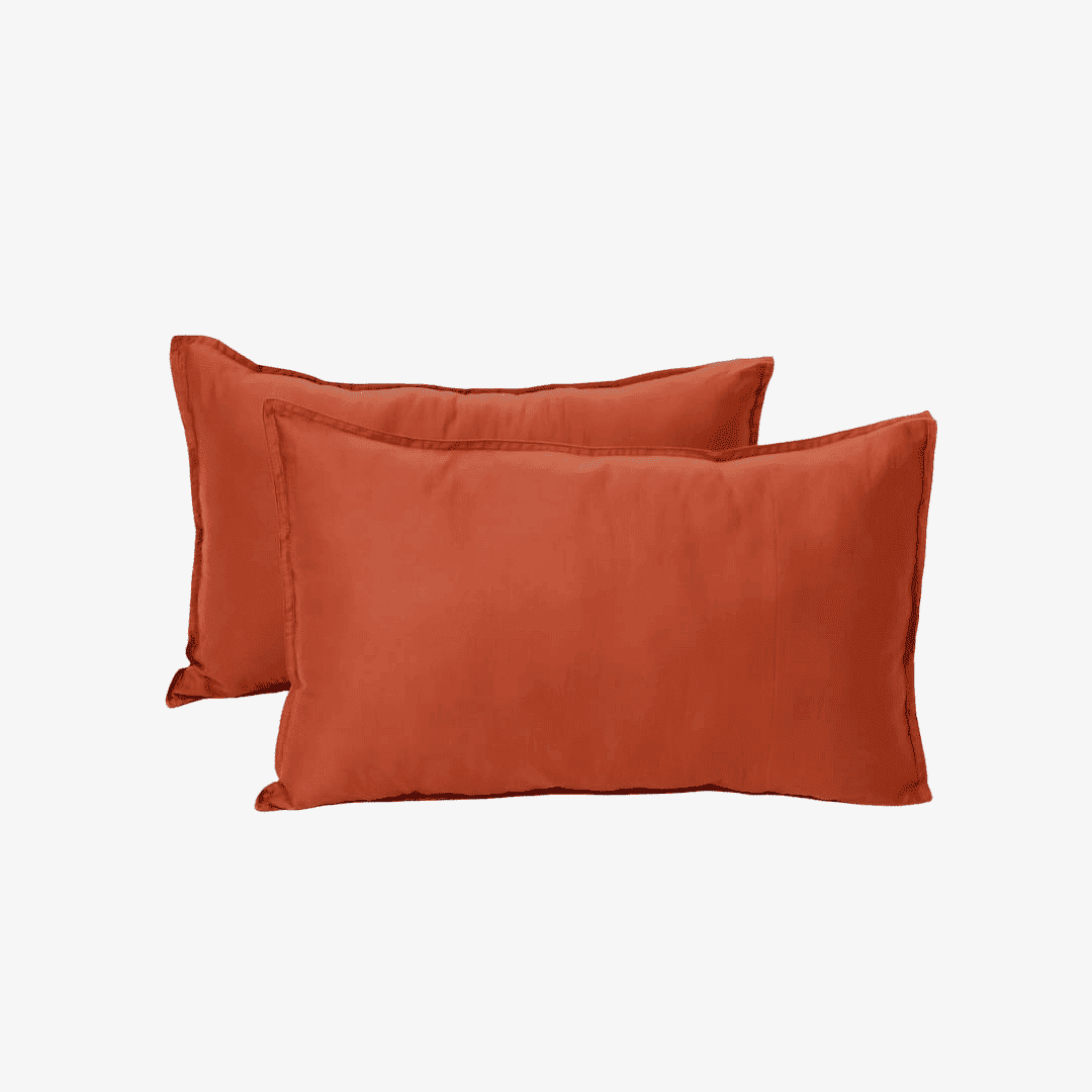 Egyptian Cotton Pillow Covers- Set Of 2 -Terra