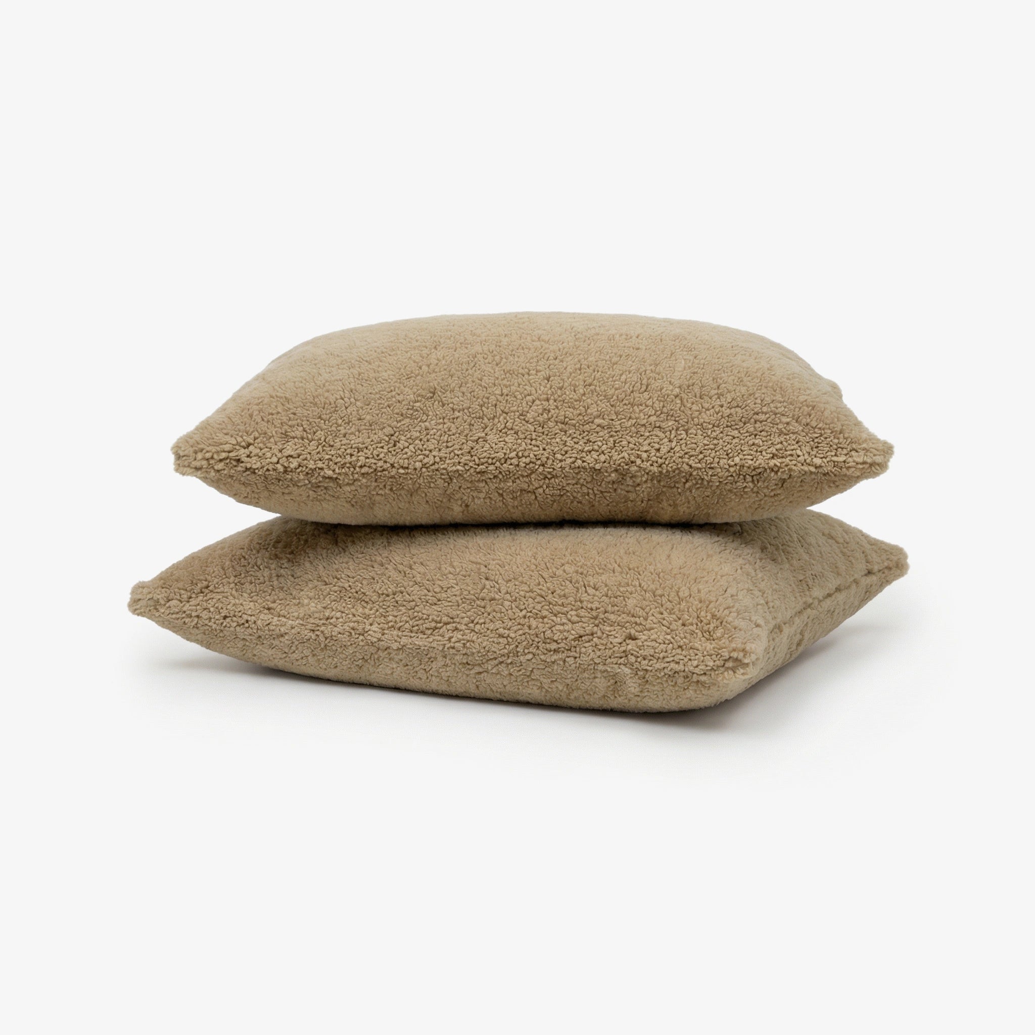 Faux Shearling Pillow Covers Set Of 2 - Vanilla Ivory