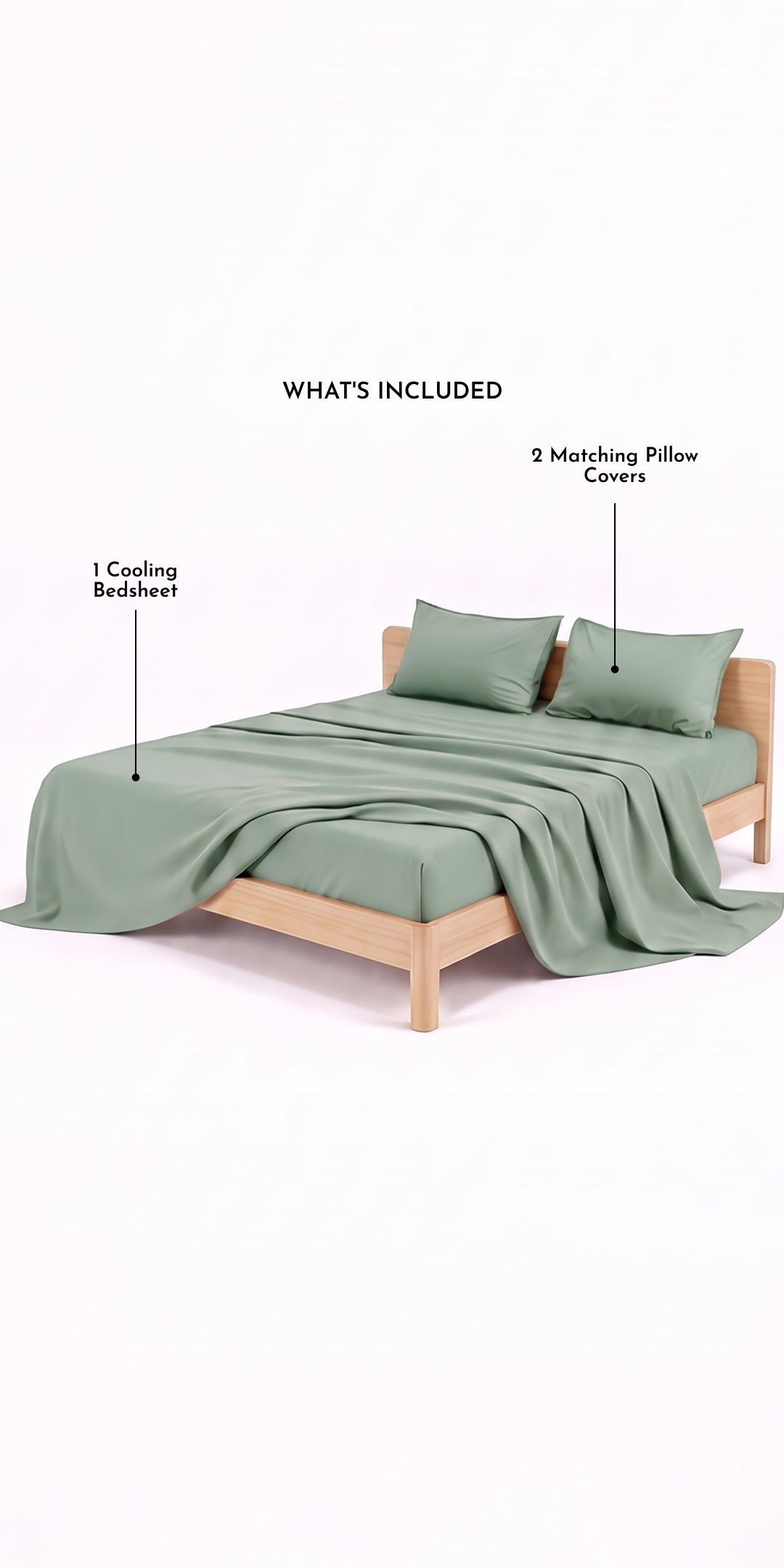 ZERIES PERCALE WEAVE EGYPTIAN COTTON FITTED BEDSHEET WITH 2 PILLOW CASES - Verdane