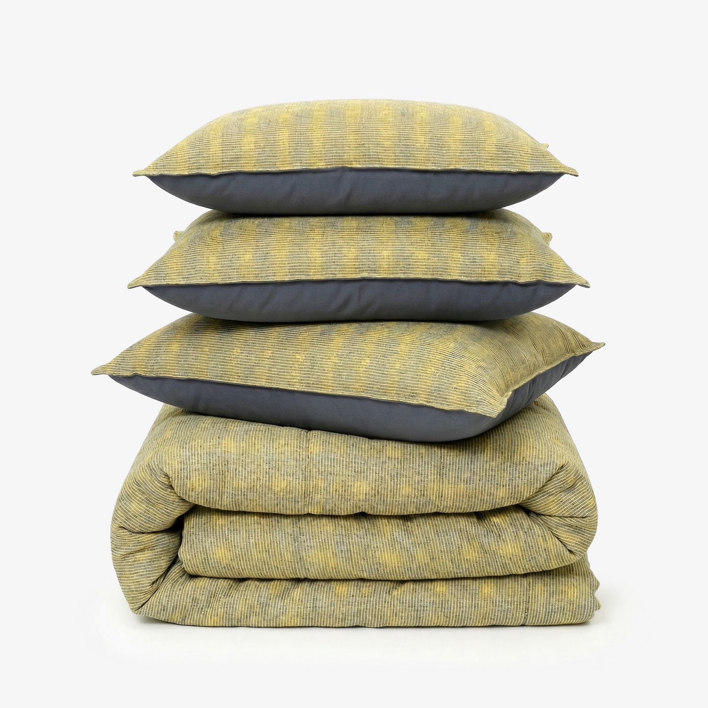 Linen Blend AC Comforter With 2 Pillow Cases and 1 Breakfast Pillow - Vireo
