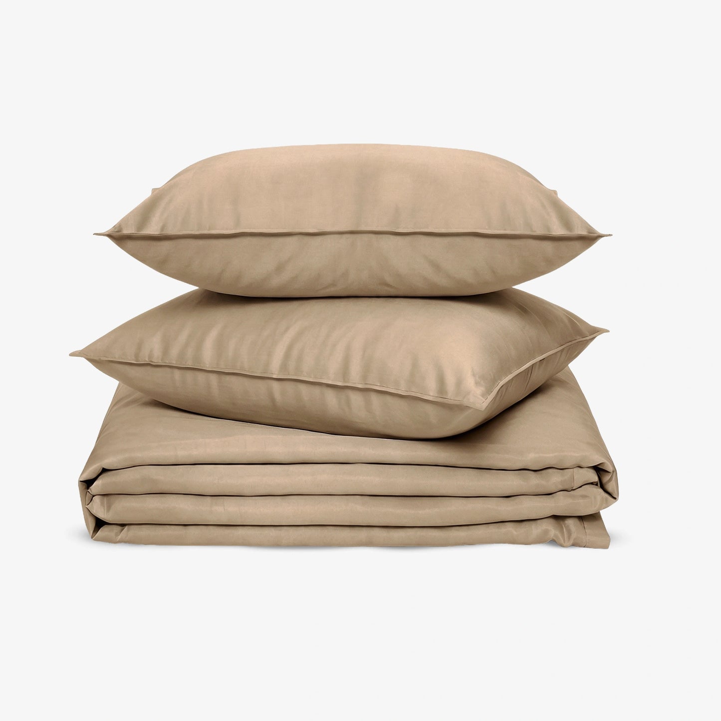 Zeries Egyptian Cotton Bedsheets With 2 Pillow Cases & 2 Cushion Covers - Walnut