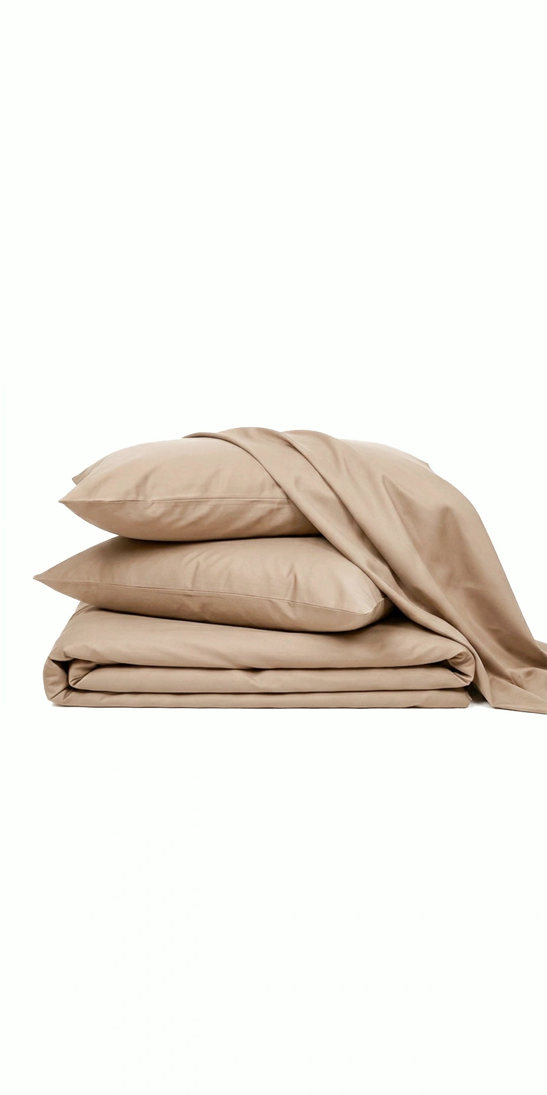 Zeries Egyptian Cotton Bedsheets With 2 Pillow Cases & 2 Cushion Covers - Walnut