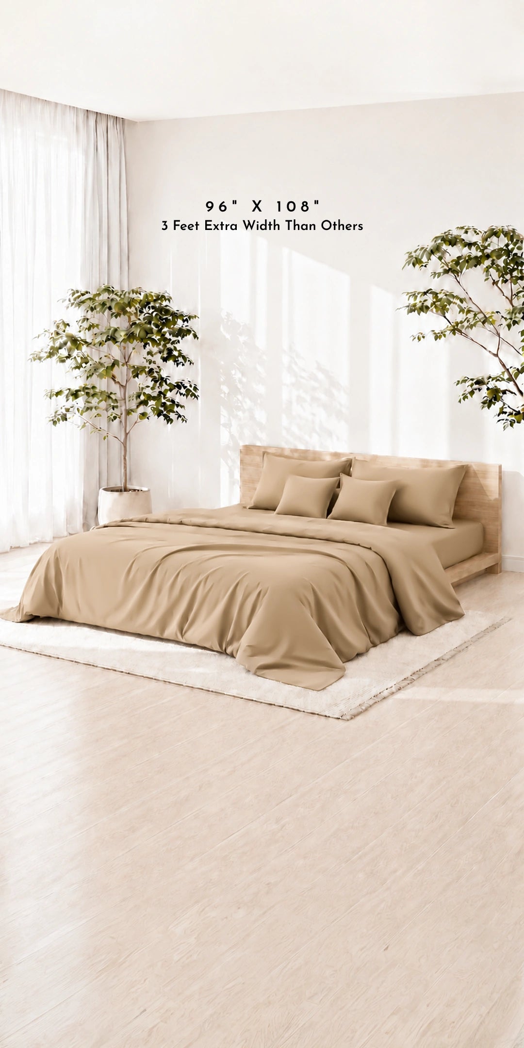 ZARF Egyptian Cotton Comforter With 2 Pillowcases & 2 Cushion Covers - Walnut
