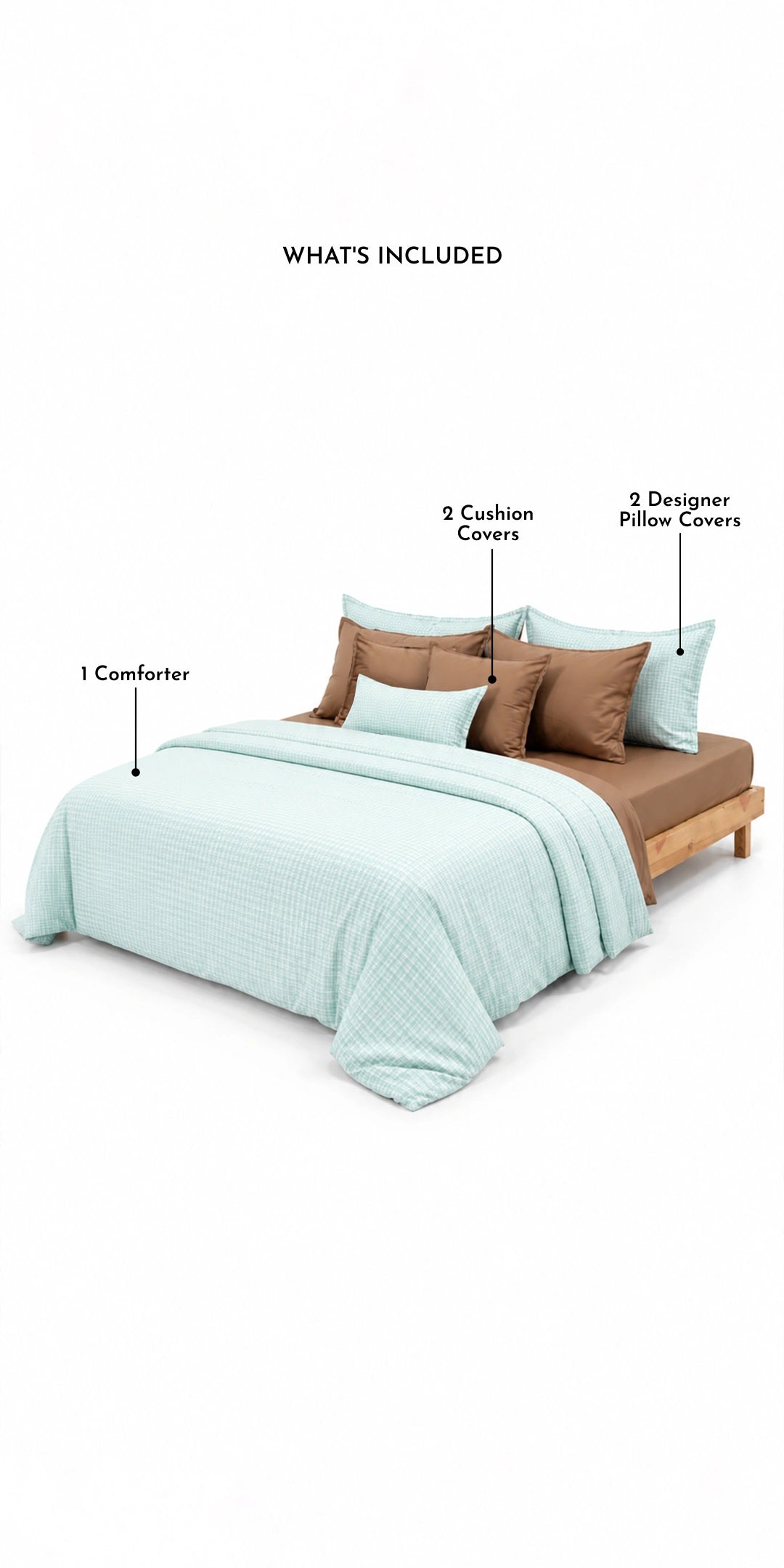 Linen Blend AC Comforter With 2 Pillow Cases and 1 Breakfast Pillow - Westbrook