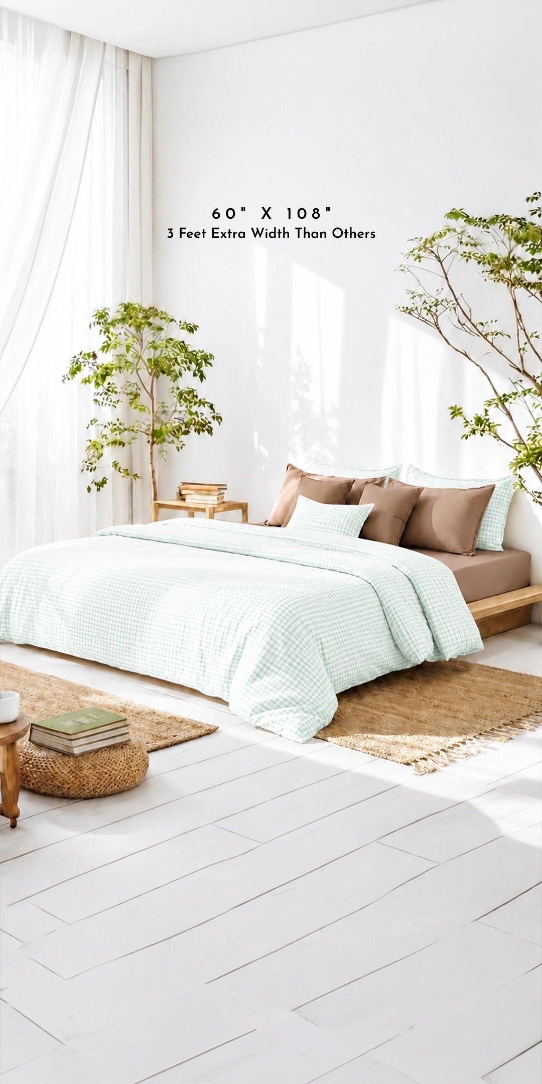 Linen Blend AC Comforter With 2 Pillow Cases and 1 Breakfast Pillow For Single Size Bed - Westbrook