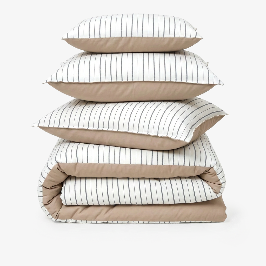 Linen Blend AC Comforter With 2 Pillow Cases and 1 Breakfast Pillow - Arden