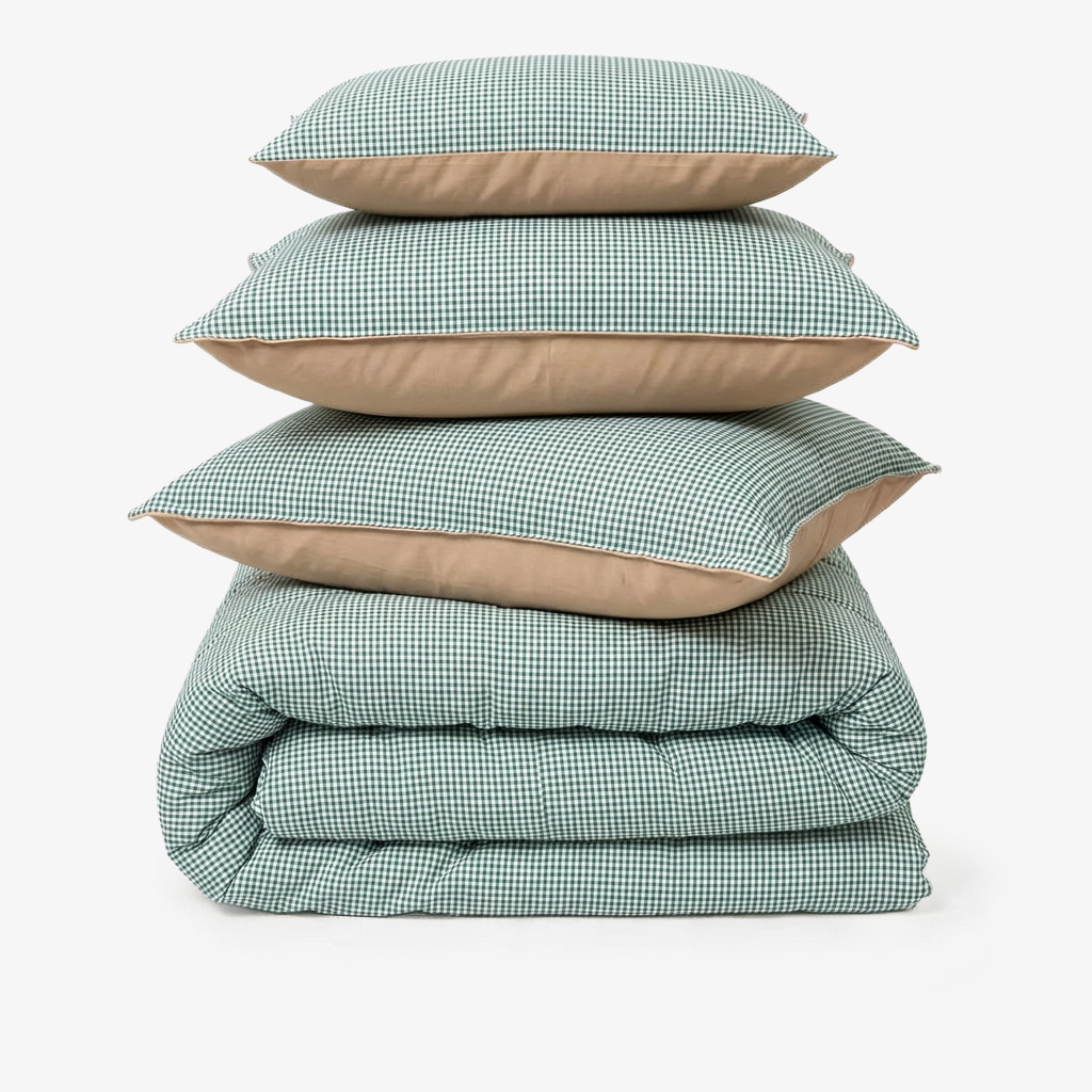 Linen Blend AC Comforter With 2 Pillow Cases and 1 Breakfast Pillow - Brume