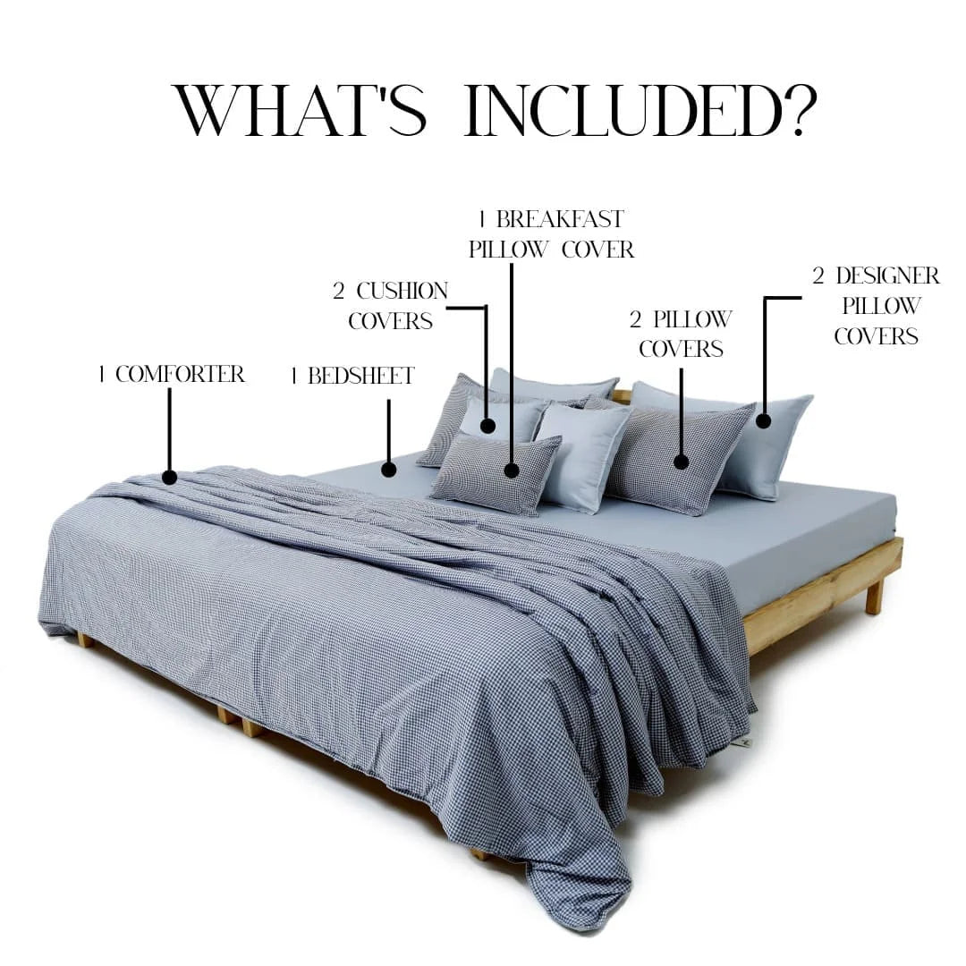 Zarf Linen Blend Bedding Set Of 9 - Cambridge