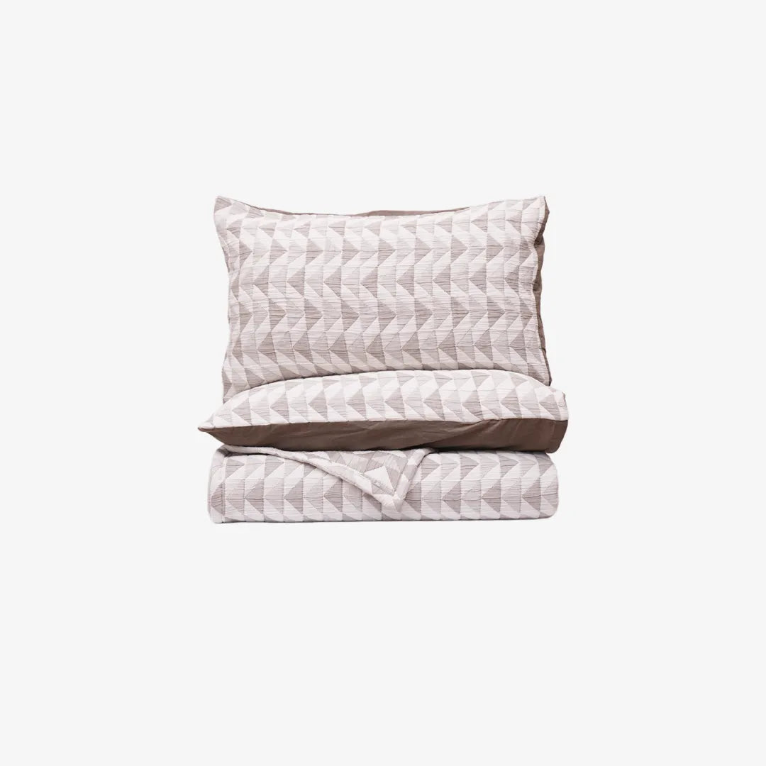 Zarf California King Size Plush Cotton AC Blanket With 2 Pillow Cases - Celestial Grey