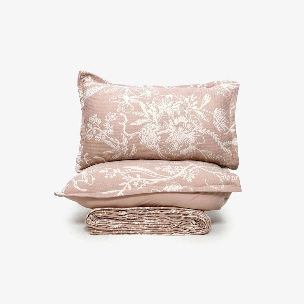 Zarf King Size Pure Cotton Cottage Comforter with 2 Pillowcases - Candyfloss