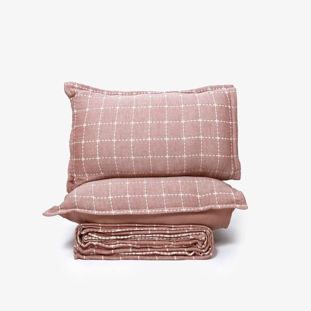 Zarf California King Size Plush Cotton AC Blanket With 2 Pillow Cases - Bloomist