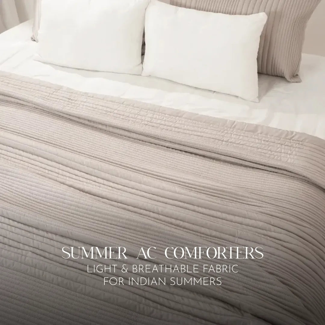 Zarf California King Size AC Comforters With 2 Pillow Cases & 2 Cushion Covers - Dusk