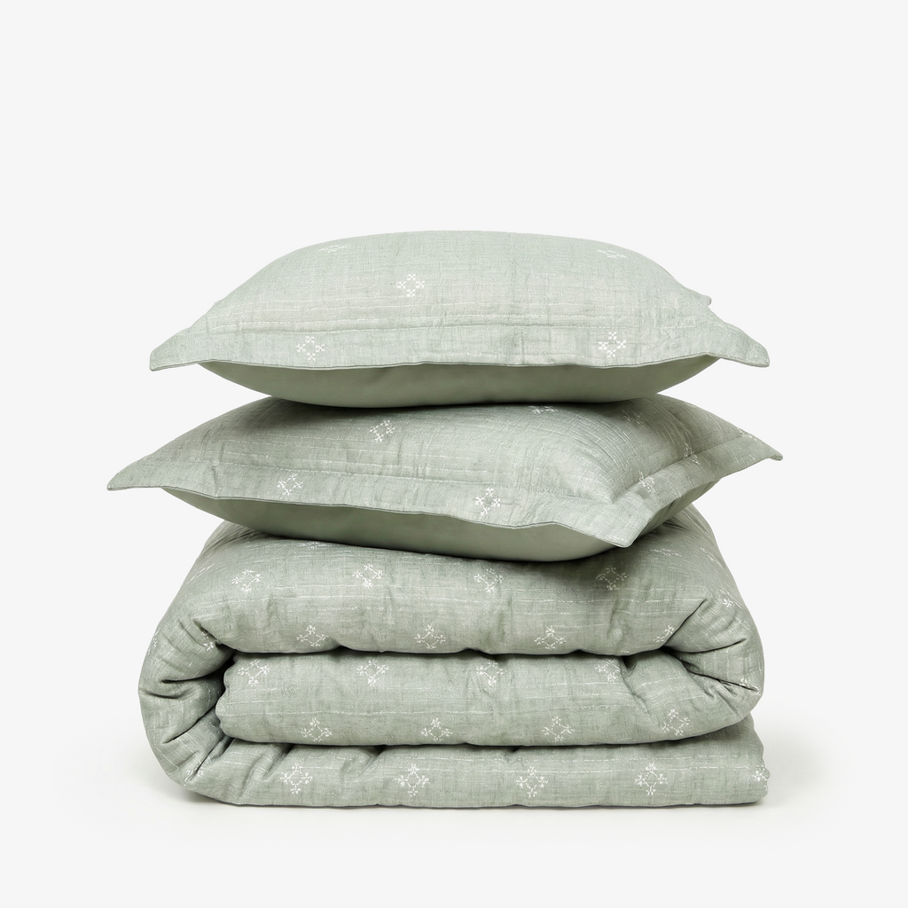 Zarf California King Size Plush Cotton AC Blanket With 2 Pillow Cases - Emerald Glory