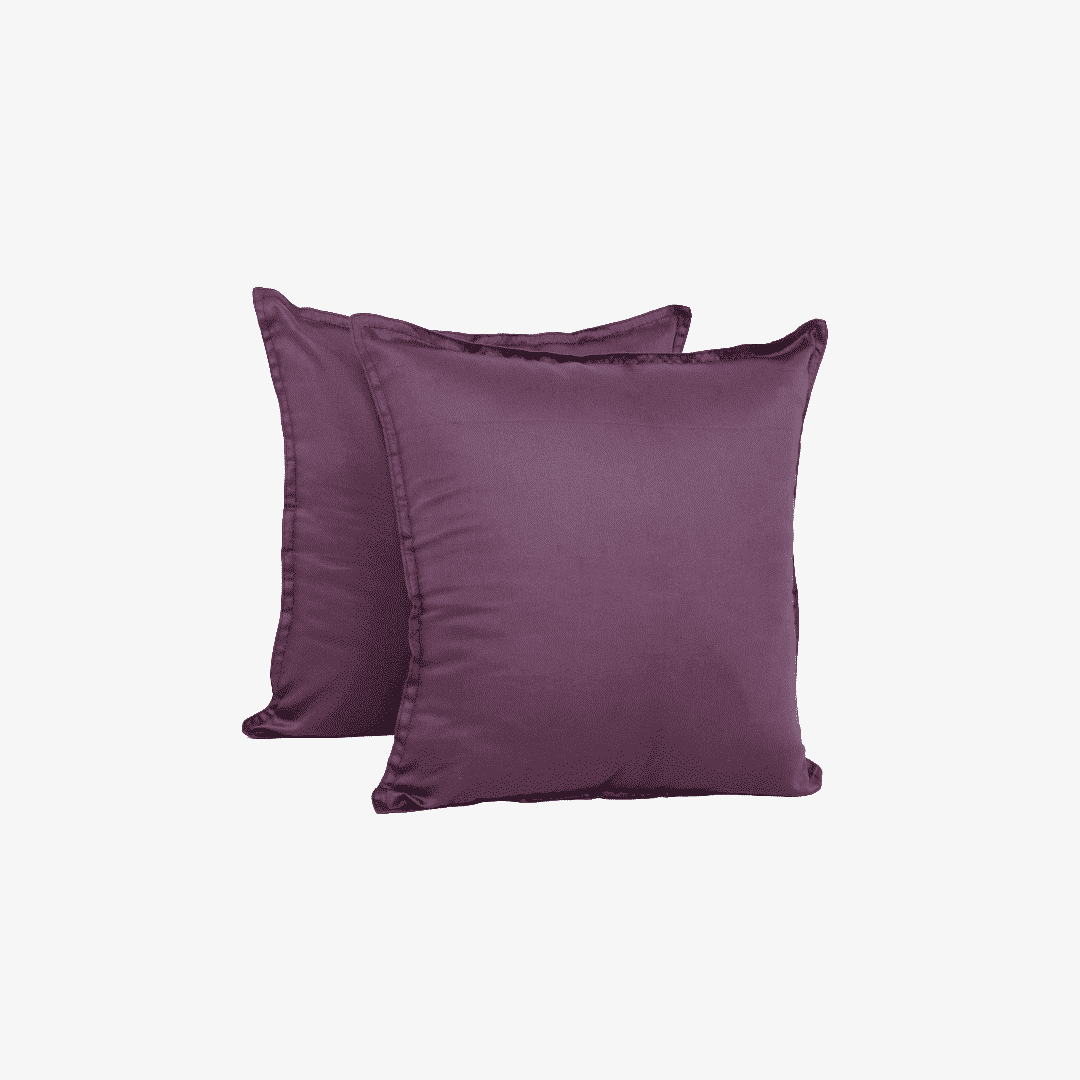 Egyptian Cotton Cushion Covers- Set Of 2 - Plum