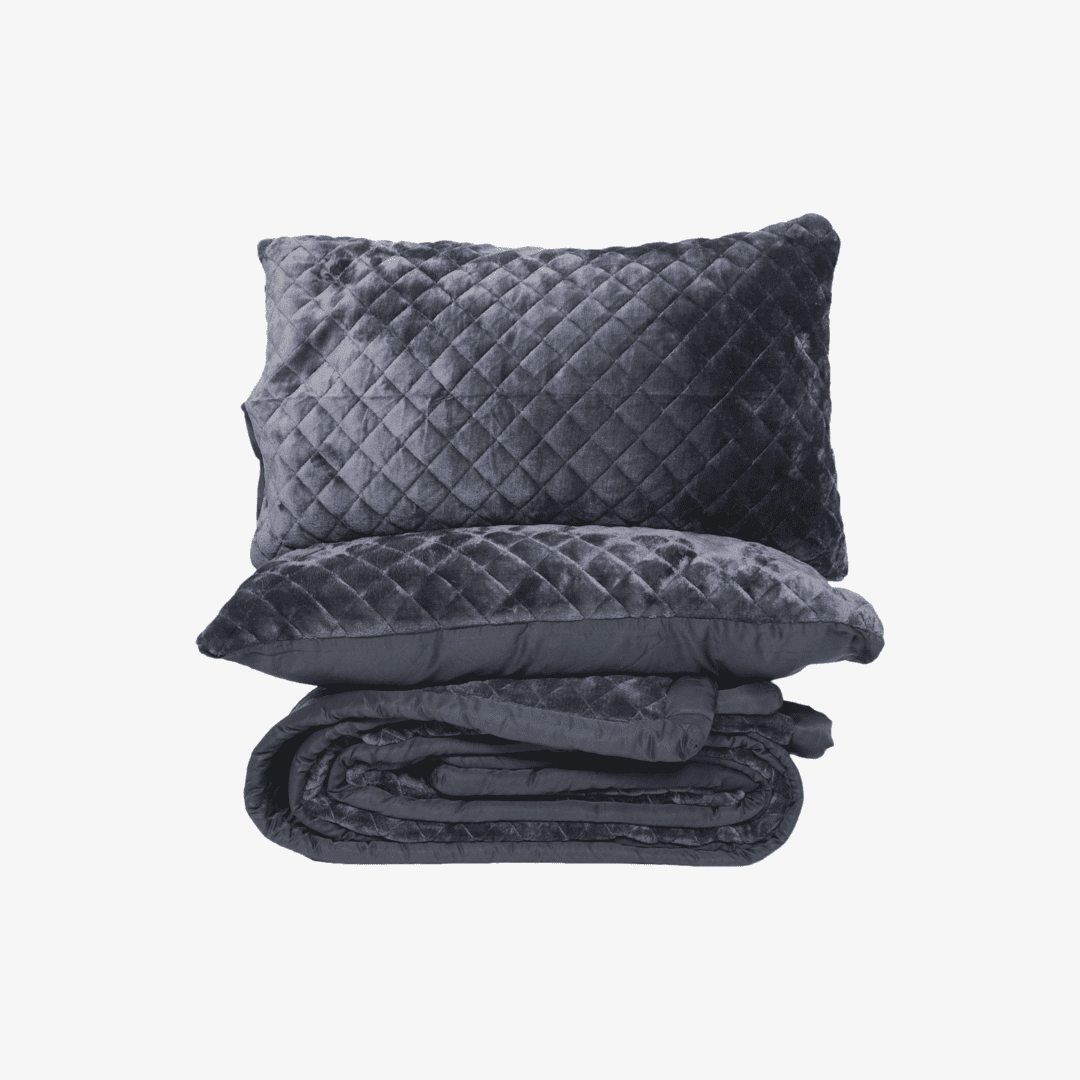 Zarf Linen Blend Bedding Set Of 9 - Tempest