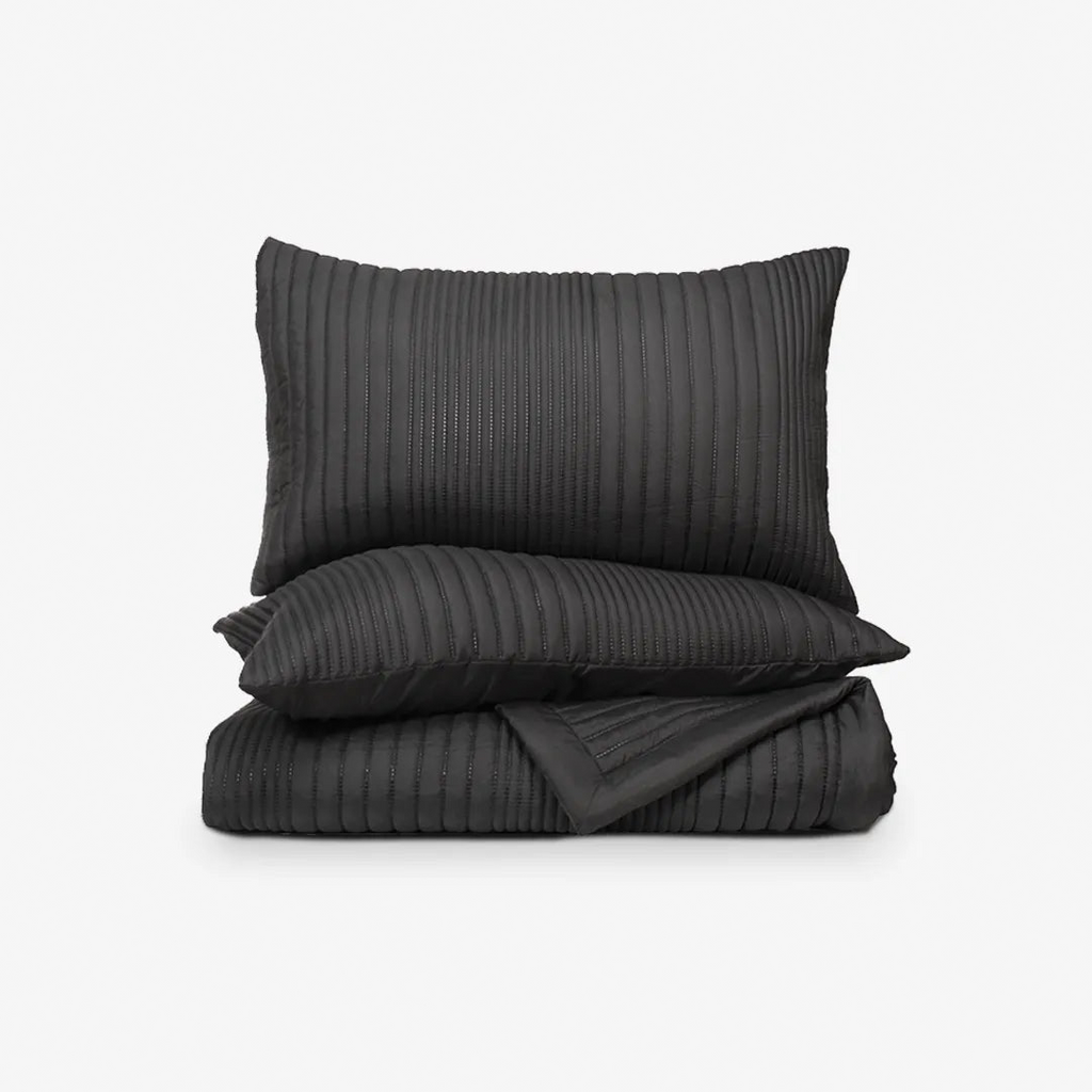 Zarf AC Comforters For Single Size Bed With 2 Pillow Cases & 2 Cushion Covers - Graphite