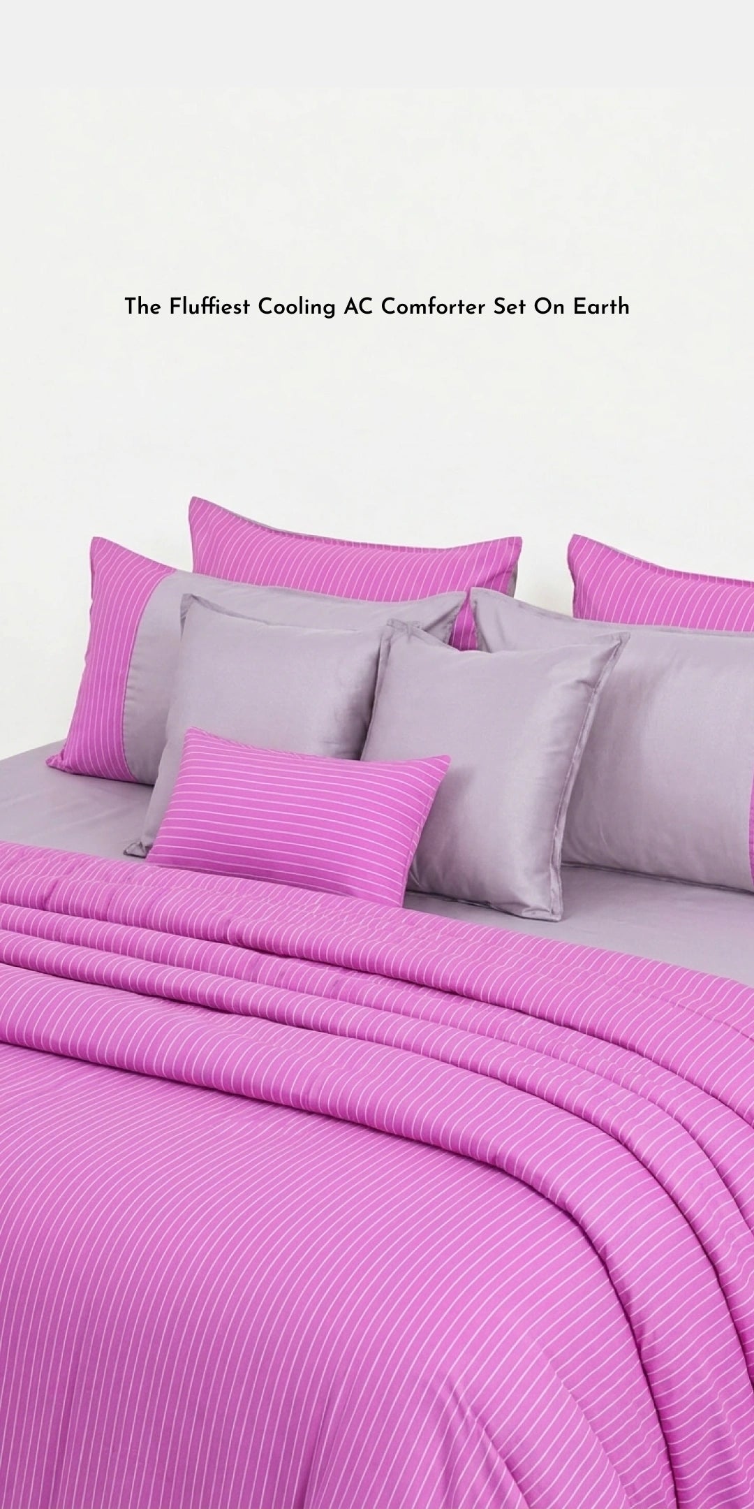Linen Blend AC Comforter With 2 Pillow Cases and 1 Breakfast Pillow - Halo