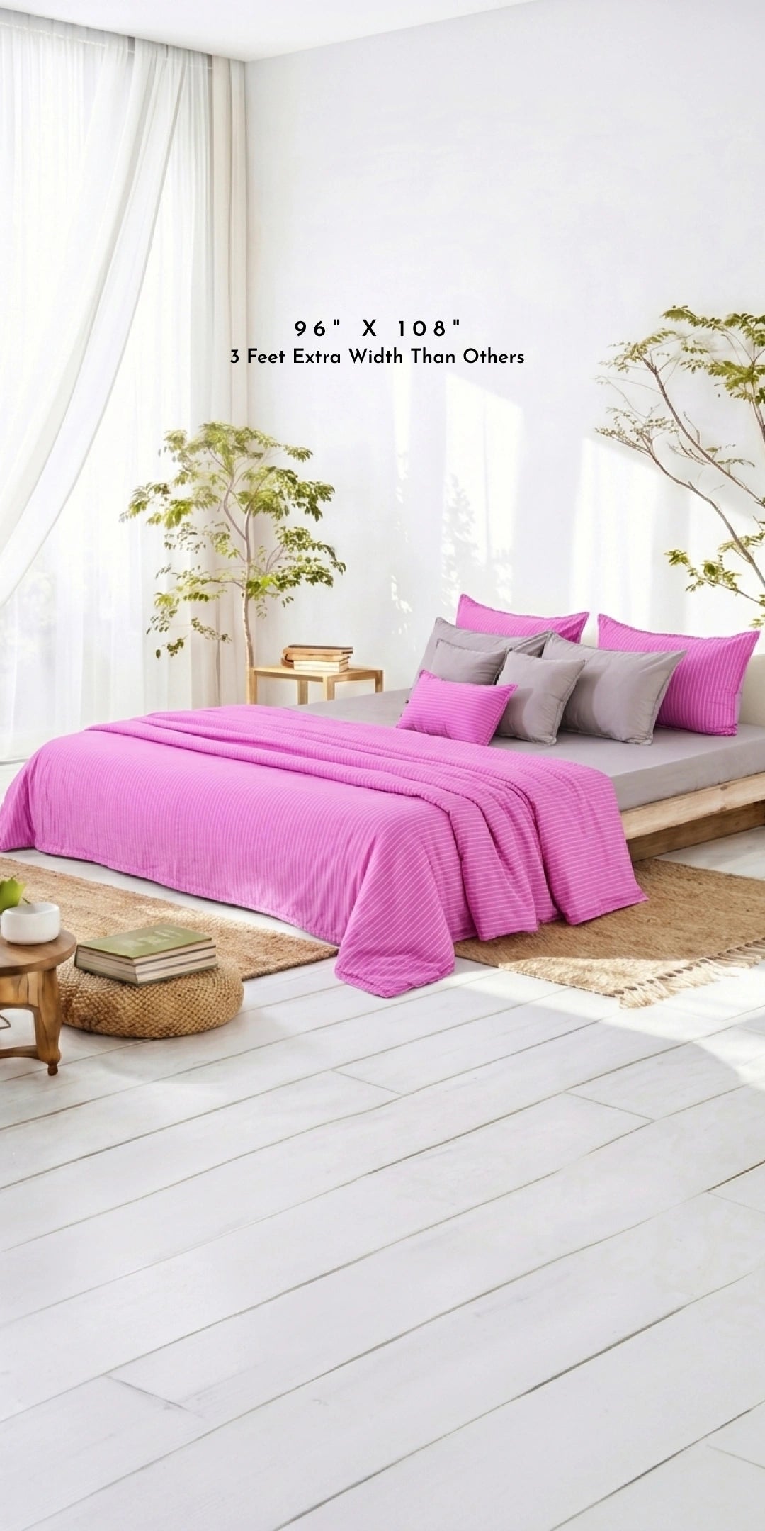 Linen Blend AC Comforter With 2 Pillow Cases and 1 Breakfast Pillow - Halo