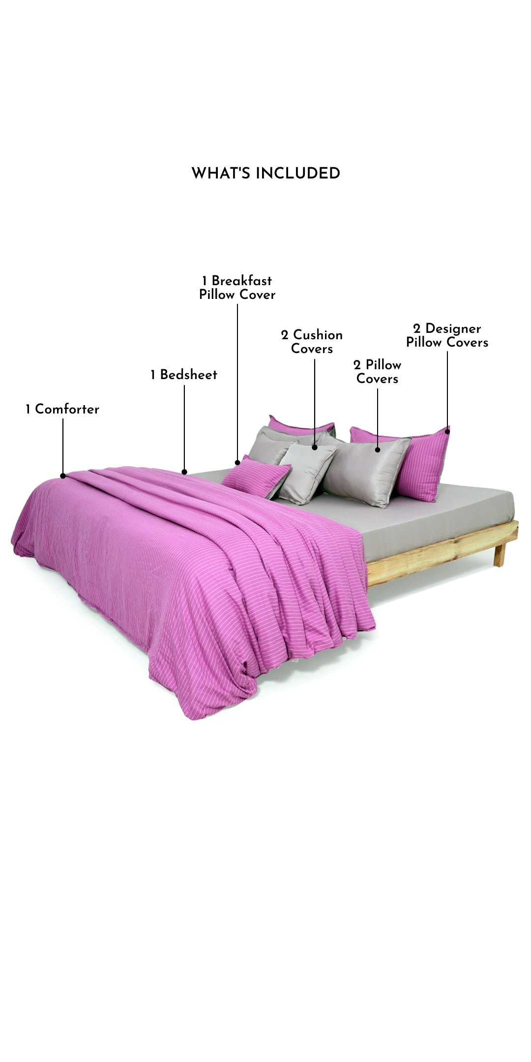 Zarf Linen Blend Bedding Set Of 9 - Halo