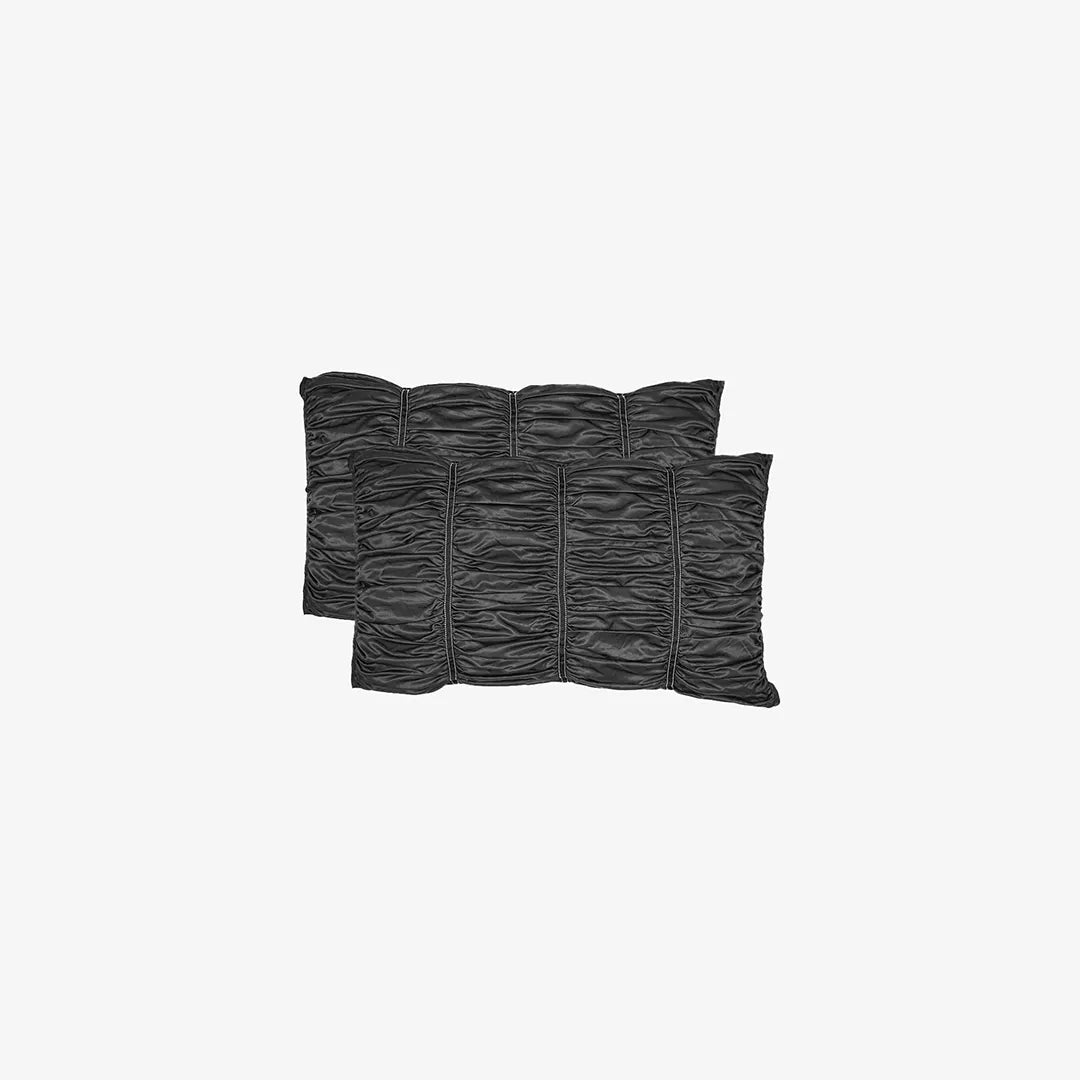 Italian Weave Designer Pillow Covers- Set Of 2 - Cinder