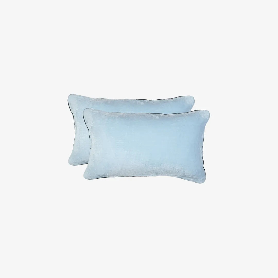 Premium Velvet Pillow Covers- Set Of 2 - Powder Blue