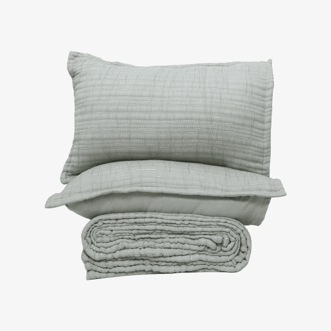 Zarf King Size Pure Cotton Cottage Blanket with 2 Pillowcases and 1 Cushion Cover - Springleaf