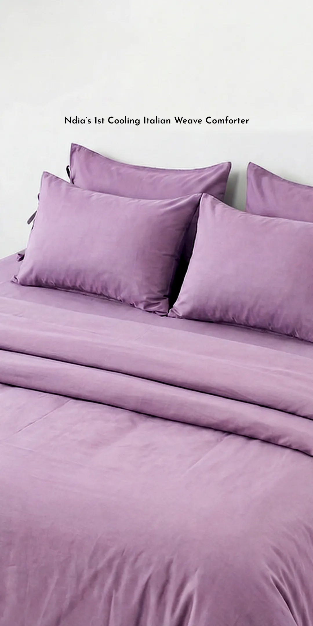 ZARF Italian Staple Weave Comforter With 2 Pillow Covers - Lilac