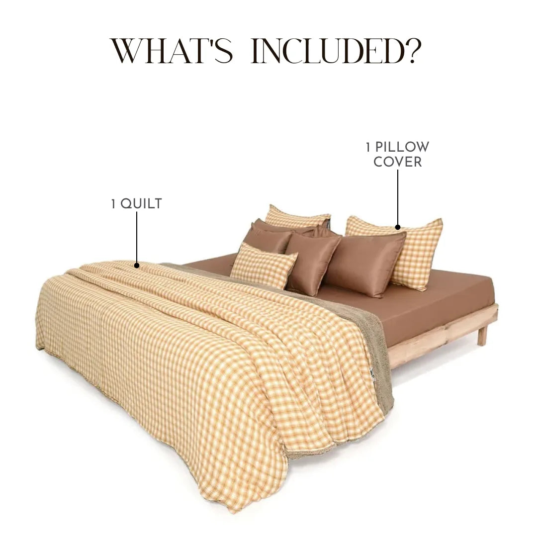 ZARF Reversible Baby Size Quilt With 1 Pillowcase - Maple