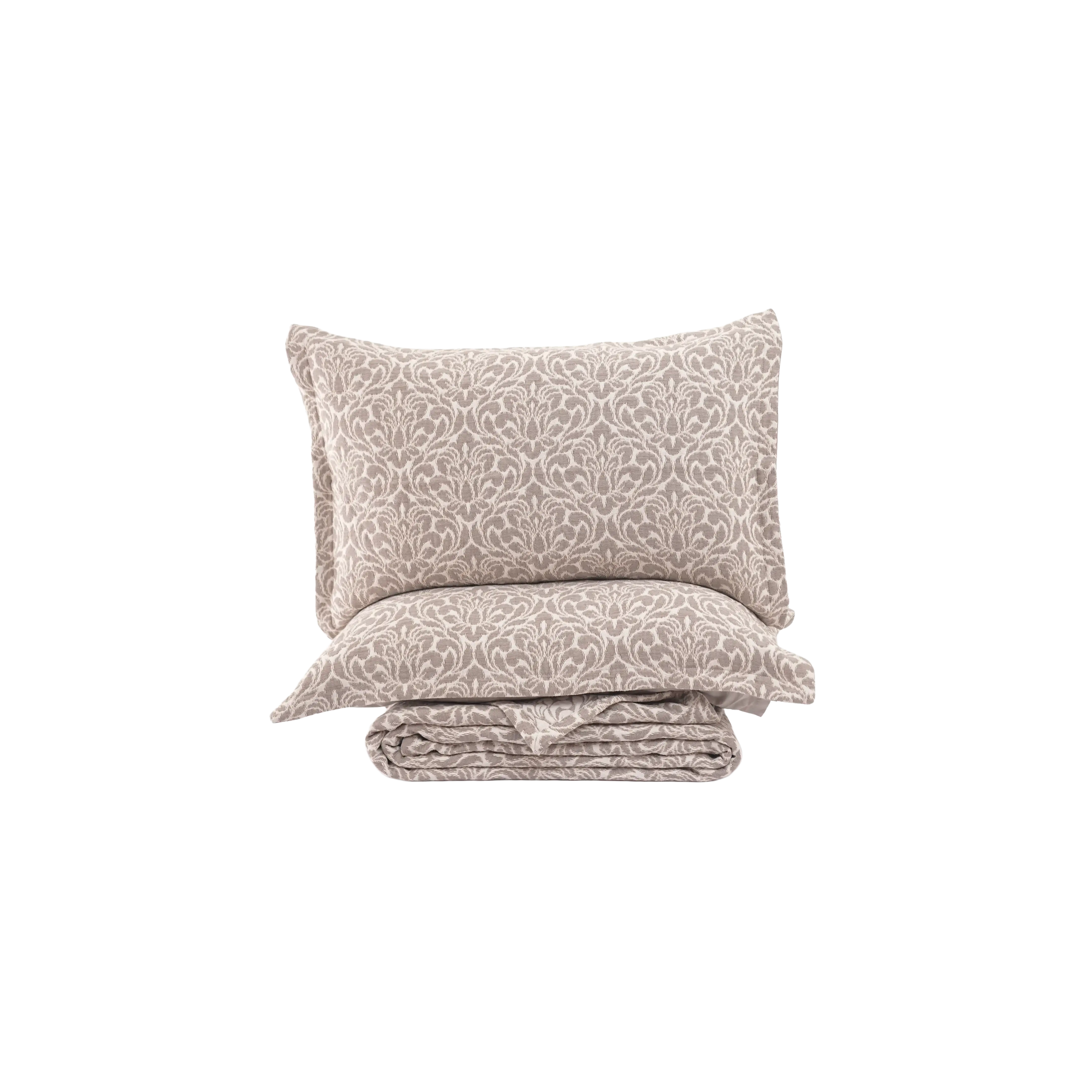Zarf King Size Pure Cotton Cottage Blanket with 2 Pillowcases - Oatshade