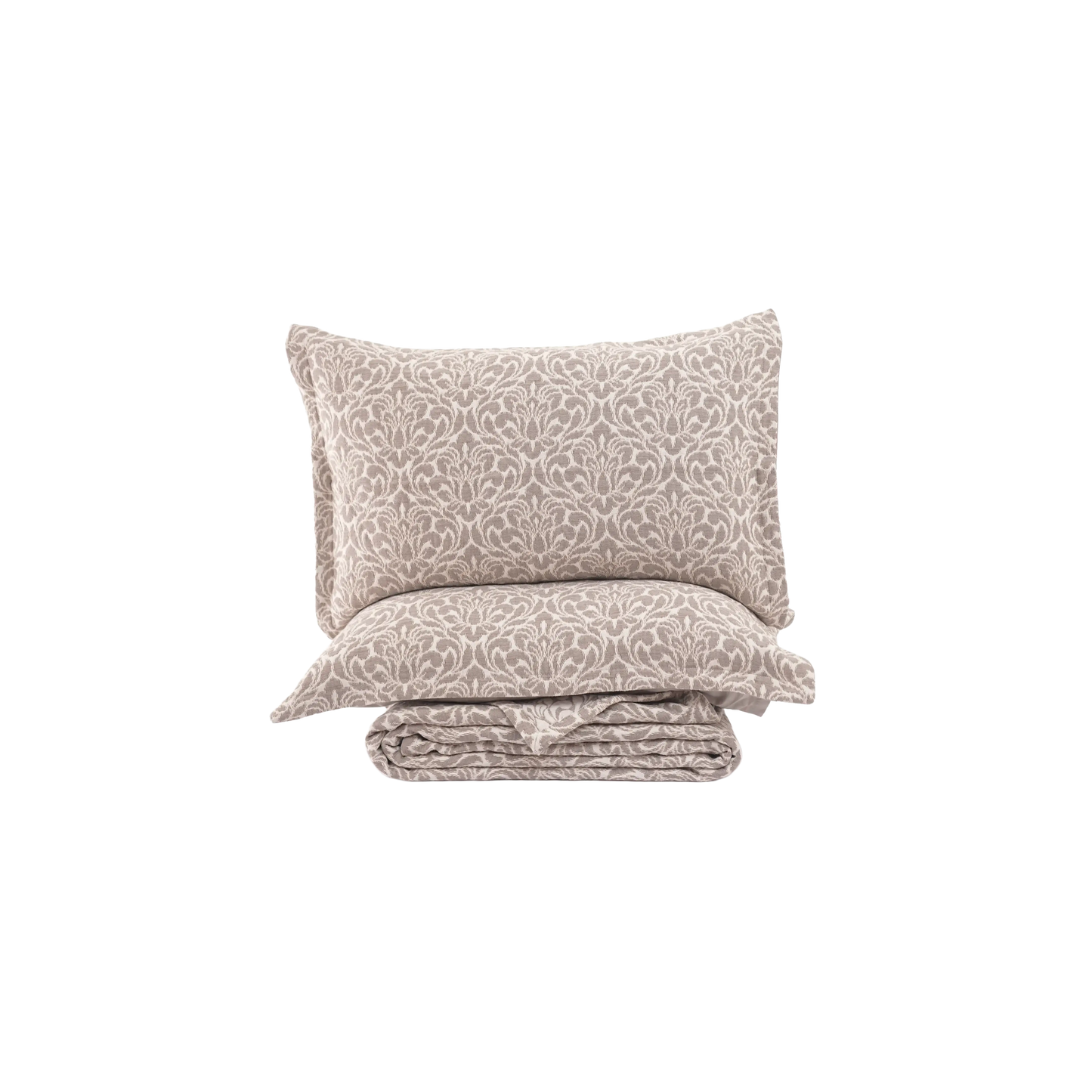 Zarf King Size Pure Cotton Cottage Blanket with 2 Pillowcases - Oatshade