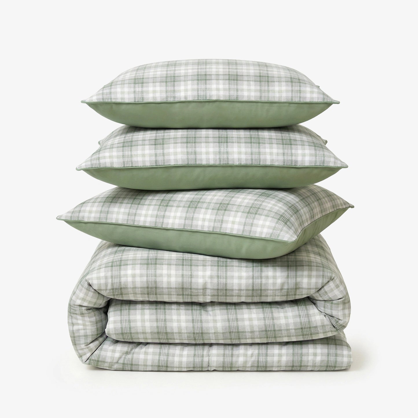 Linen Blend AC Comforter With 2 Pillow Cases and 1 Breakfast Pillow - Pistachio