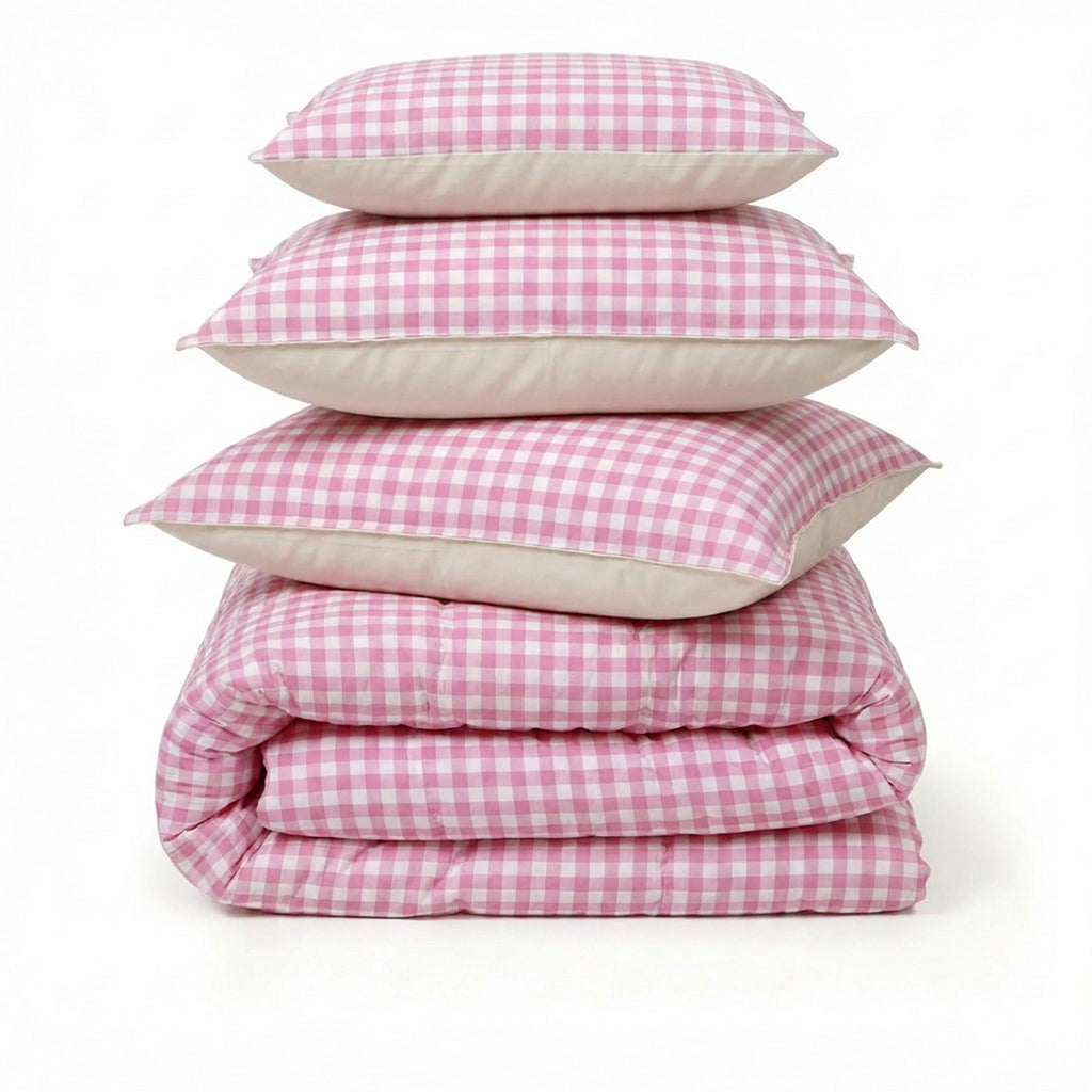 Linen Blend AC Comforter With 2 Pillow Cases and 1 Breakfast Pillow - Poppy