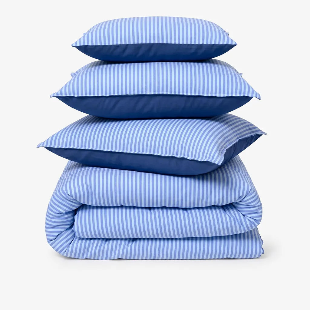 Zarf Linen Blend Bedding Set Of 9 - Sail