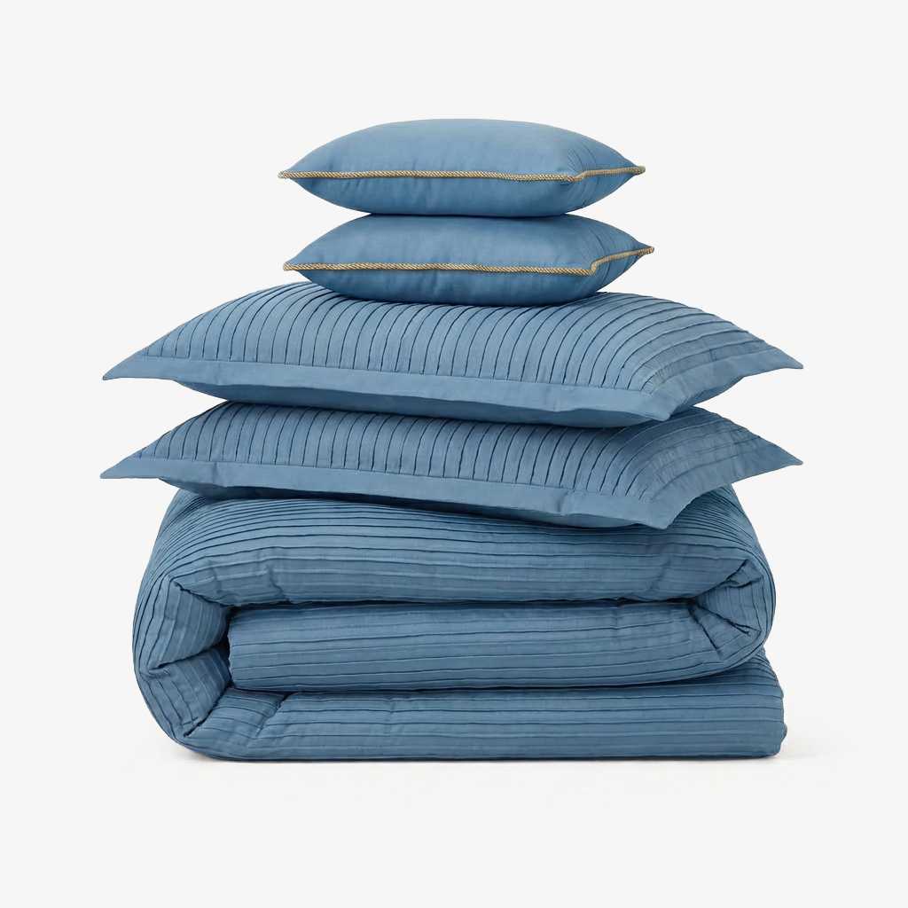 Zarf AC Comforters For Single Size Bed With 2 Pillow Cases & 2 Cushion Covers - Teal