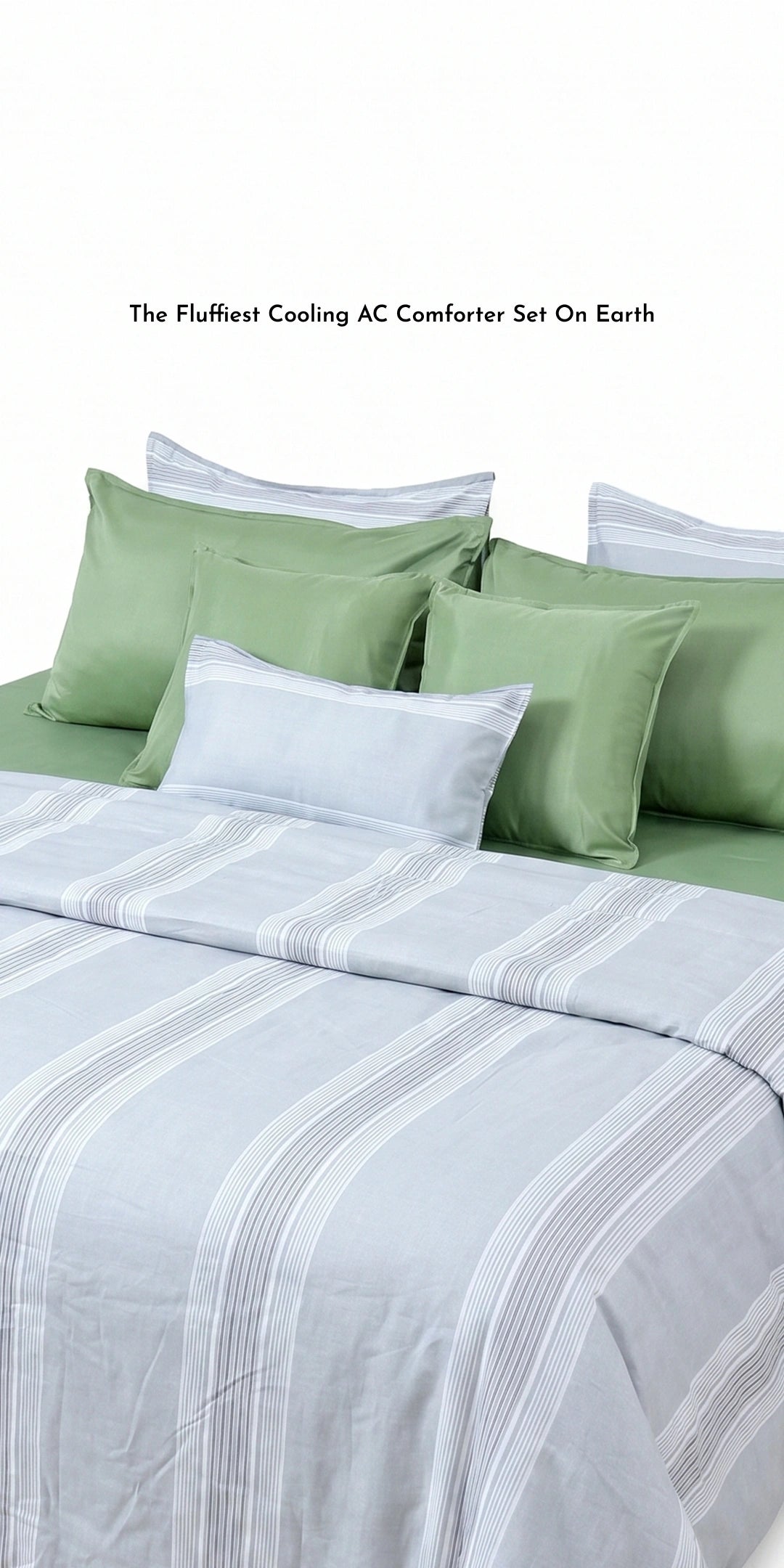 Zarf AC Comforter Bedding Set Of 9 - Thyme