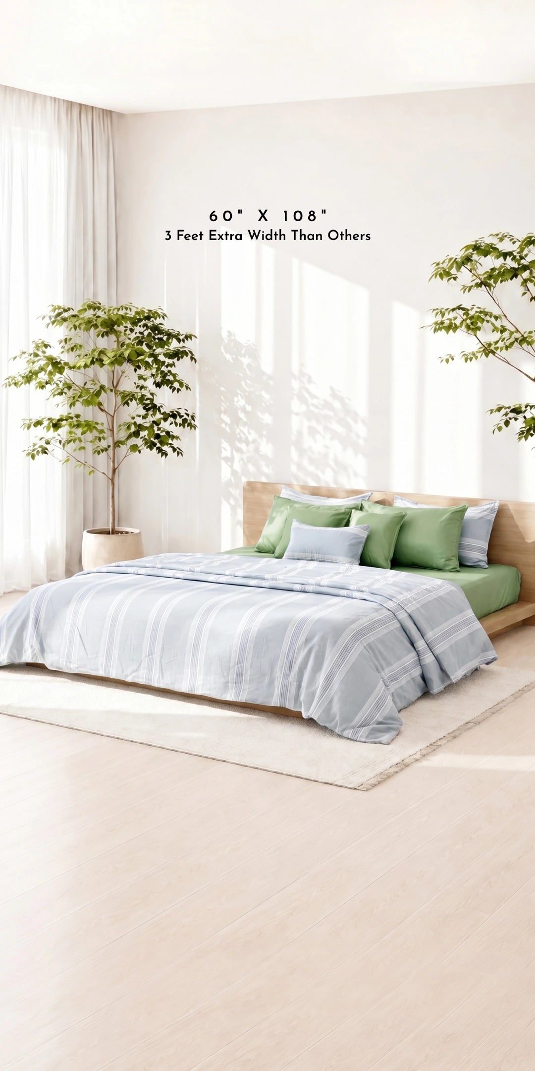 Zarf AC Comforter With 2 Pillow Cases and 1 Breakfast Pillow For Single Size Bed- Thyme