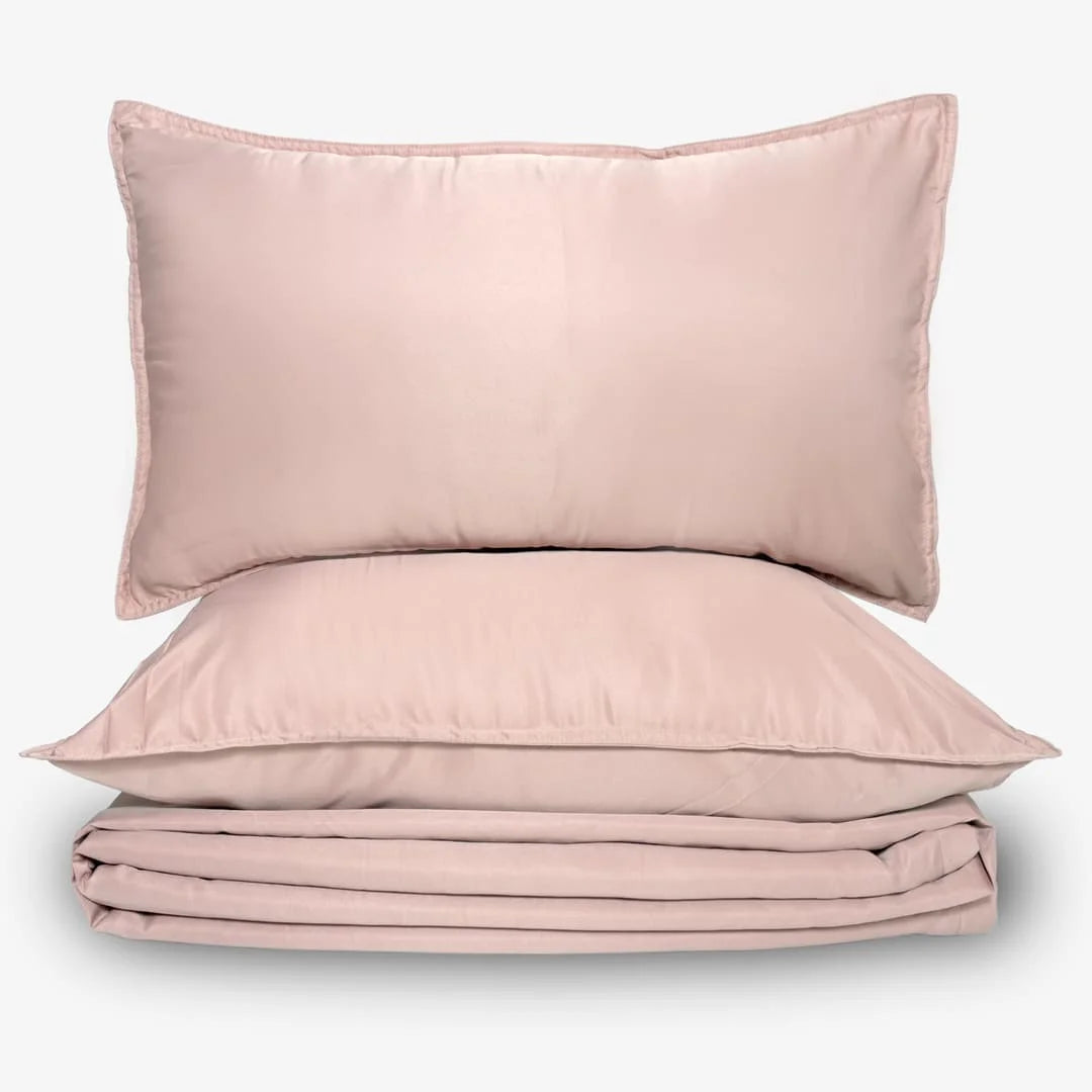 ZARF Italian Staple Weave Bedsheet With 2 Solid Pillowcases - Dahlia