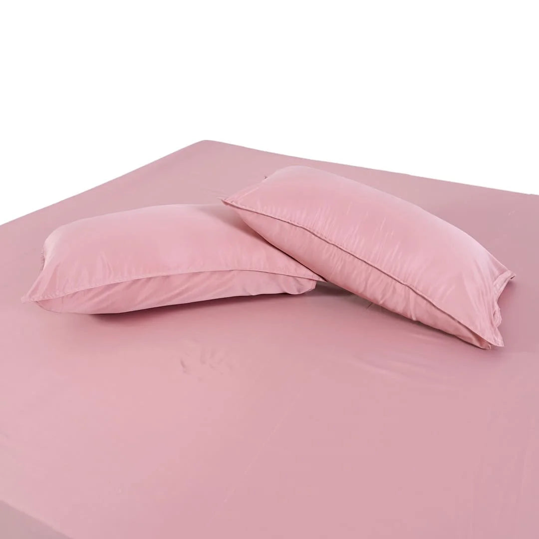 ZARF Italian Staple Weave Bedsheet With 2 Solid Pillowcases - Orchid