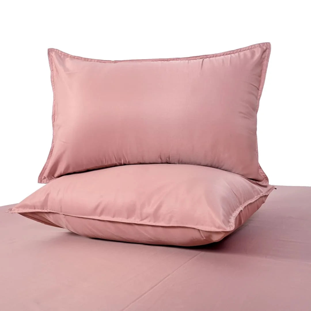 ZARF Italian Staple Weave Bedsheet With 2 Solid Pillowcases - Orchid