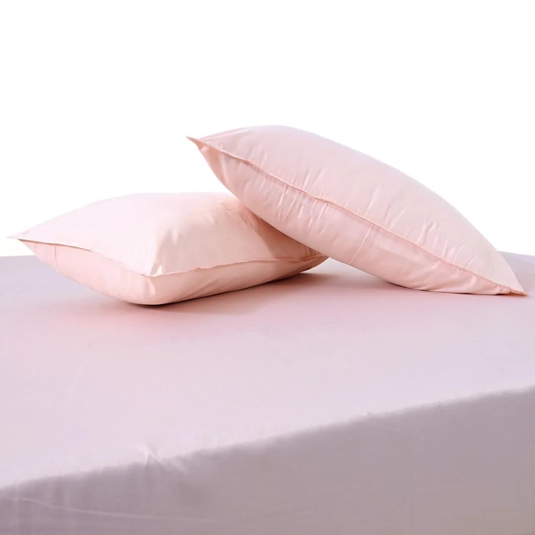 ZARF Italian Staple Weave Bedsheet With 2 Solid Pillowcases - Dahlia