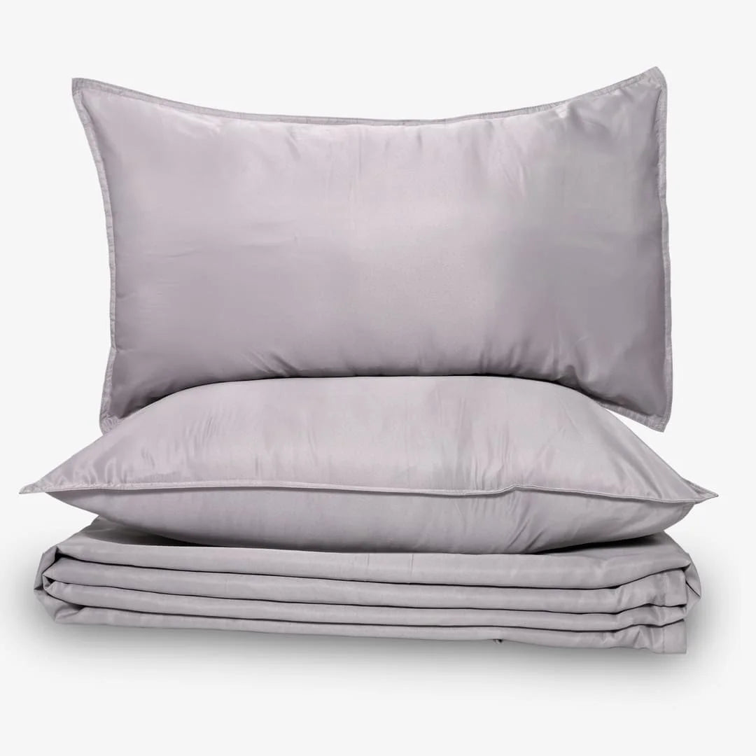 ZARF Italian Staple Weave Bedsheet With 2 Solid Pillowcases - Marbelle