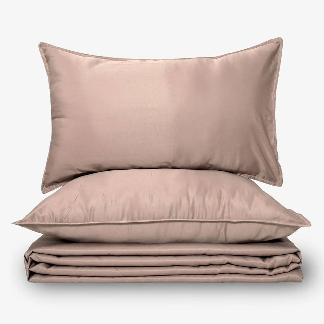 ZARF Italian Staple Weave Bedsheet With 2 Solid Pillowcases - Caramel