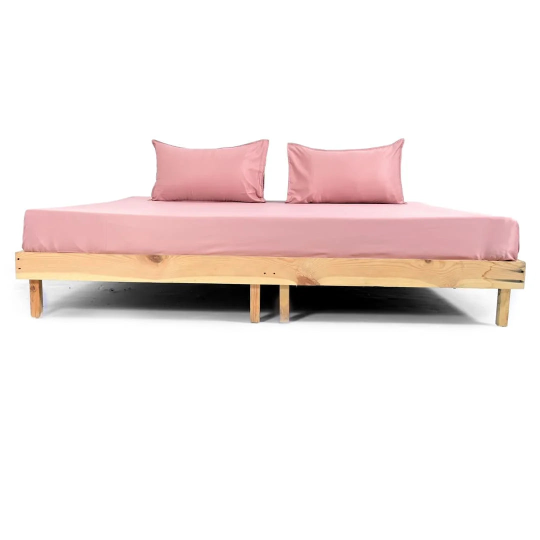 ZARF Italian Staple Weave Bedsheet With 2 Solid Pillowcases - Orchid