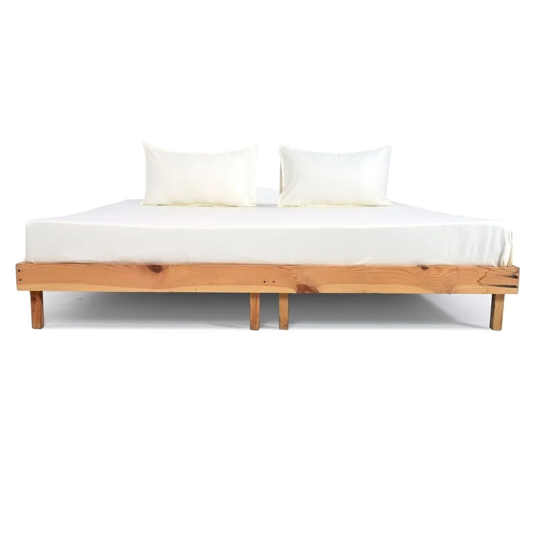 ZARF Italian Staple Weave Bedsheet With 2 Solid Pillowcases - Porcelain